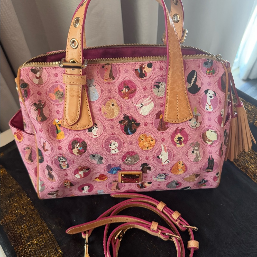 Disney Dooney & Bourke Pink Dogs Satchel Bag